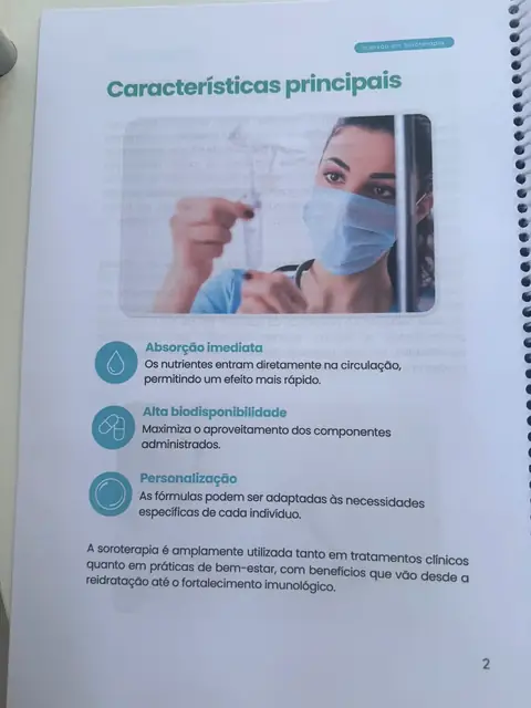 Página da apostila Imersão em Soroterapia: características principais